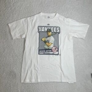 New York Yankees Derek‎ jeter men's white tshirt mlb rookie M